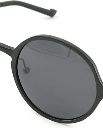 Sort Runde Solbriller Til Herre Kaleu Slash Retro Aluminium Uv400 Med Etui Mikrofiberpose Pudseklud - Kaleu Ensight