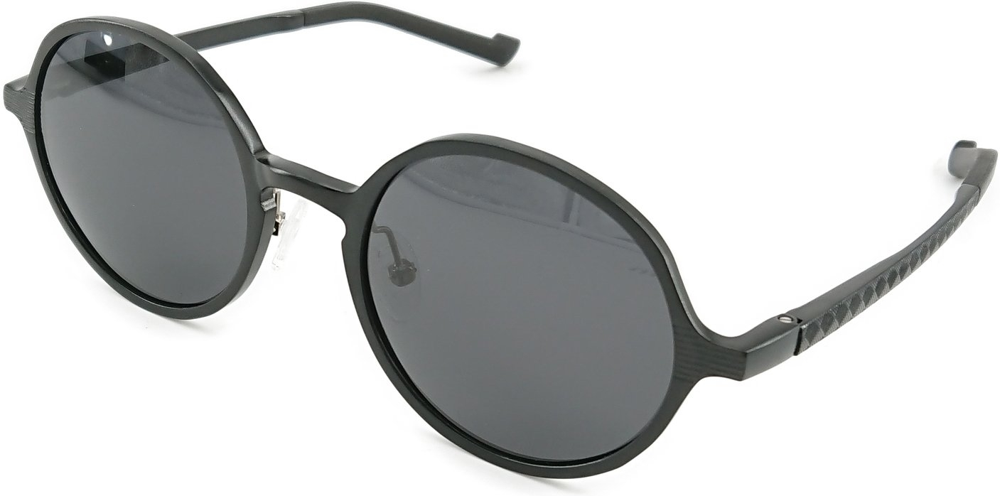 Sort Runde Solbriller Til Herre Kaleu Slash Retro Aluminium Uv400 Med Etui Mikrofiberpose Pudseklud - Kaleu Ensight