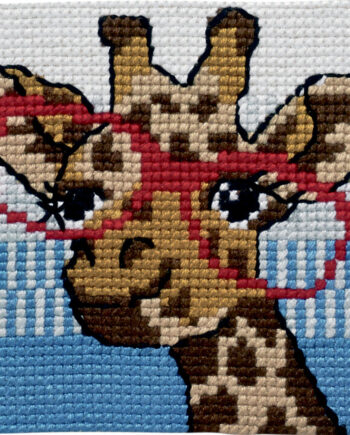 Permin Broderi Påtegnet Broderikit Til Børn Med Giraf Med Briller 9125 - Ensight