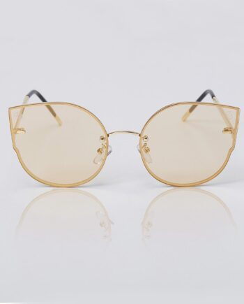 Guld Cat Eye Solbriller Golddropps Med Guldfarvet Brillestel - Szhirley Ensight
